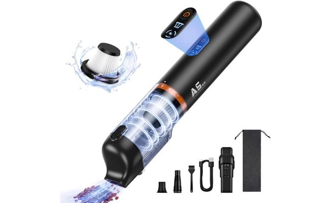 Baseus Car Vacuum Cleaner A5 Power Suction 16000Pa \ 130W Portable Cordless Vacuum Cleaner with LED Display – Black